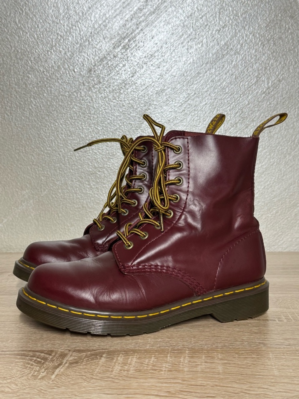 Dr. Martens Women Sz 8 1460 Pascal Cherry Red Leather Oxblood Colorway Boots